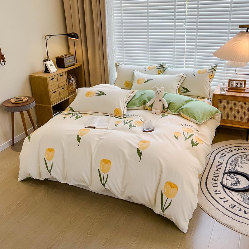 Nordic Thickened 100 Percent Cotton Brushed Duvet Cover Soft Skin Friendly Comfortable Single Double Quilt Cover