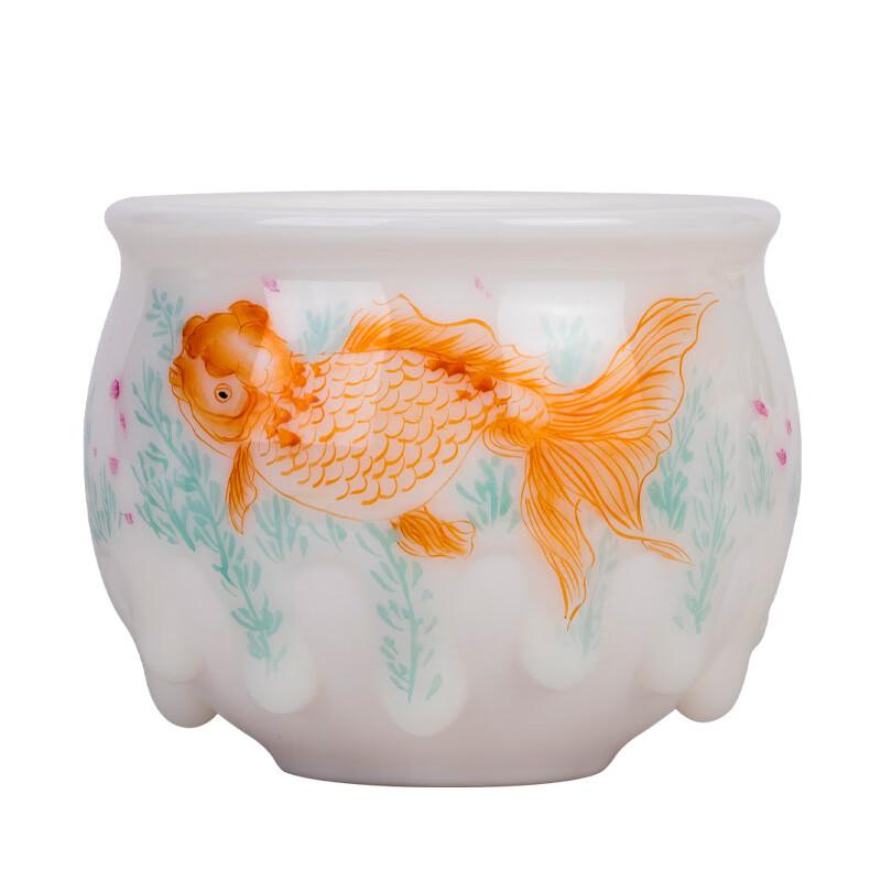 Chaxun Hand-Painted Mutton-Fat Jade Porcelain Teacup