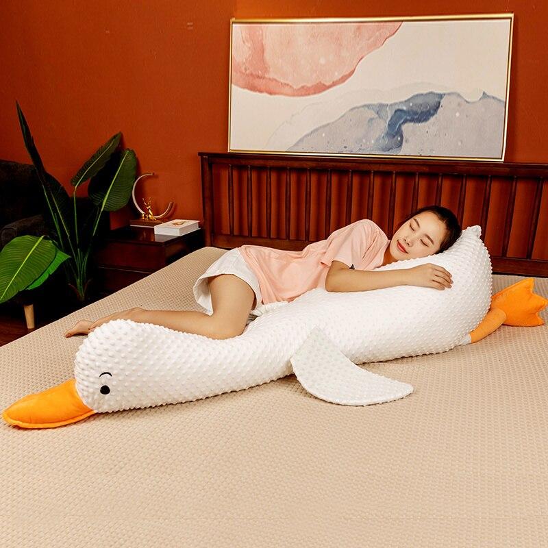 1ks 50 -120 cm Krásné plyšové hračky Husí Měkký polštářek na spaní zvířátka Kawaii Bílý polštářek s husou pro děti Dárek k narozeninám pro miminko