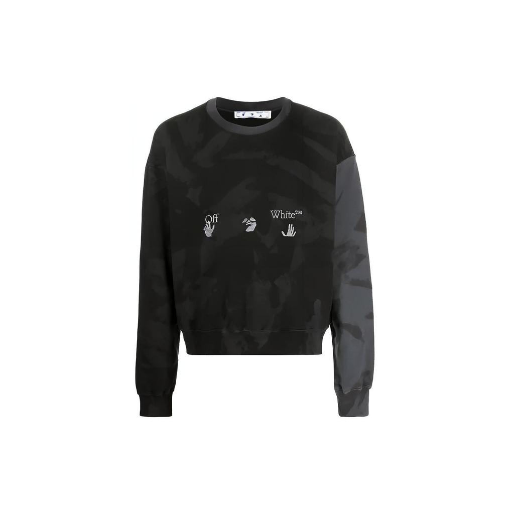 OFF WHITE SS21 Sweatshirts Herren Schwarz Rundhals Mäßig Regular OMBA035R21FLE0011009