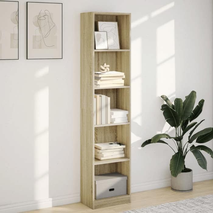 VidaXL Bibliothèque chêne sonoma 40x24x176 cm bois d'ingénierie, étagère à livres, porte-livres, support à livres, armoire 857794