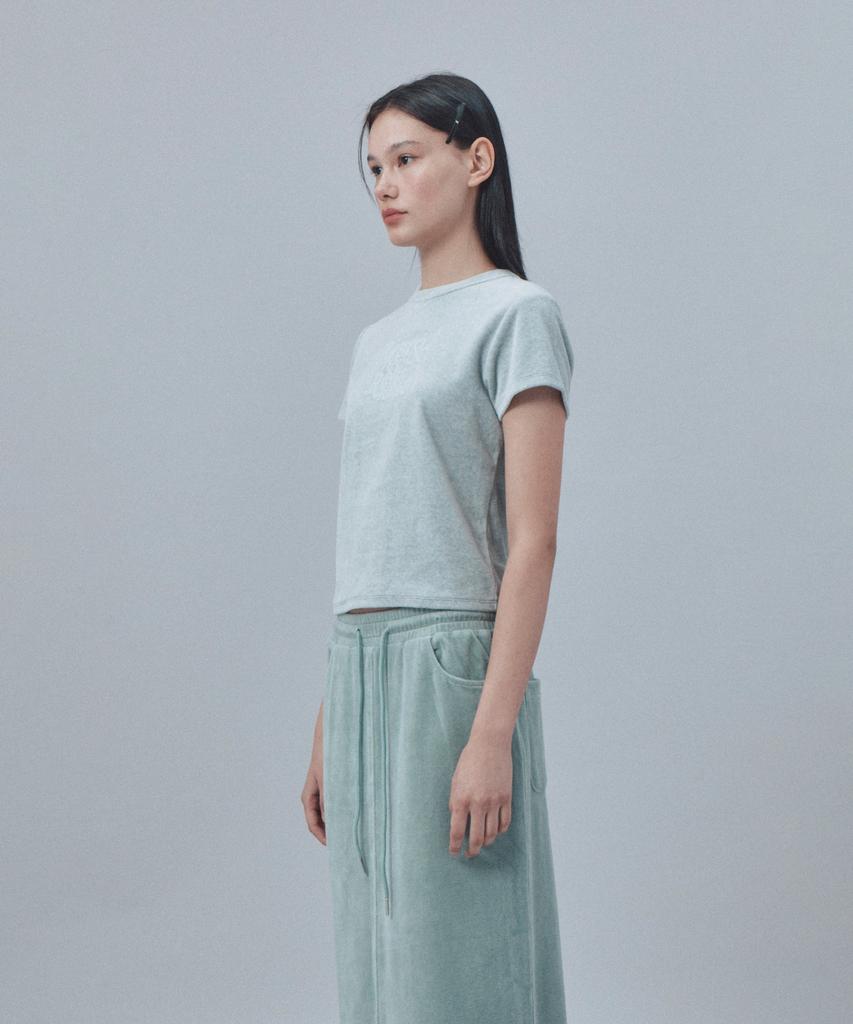 REST&RECREATION Velvet Logo T-Shirt - Mint