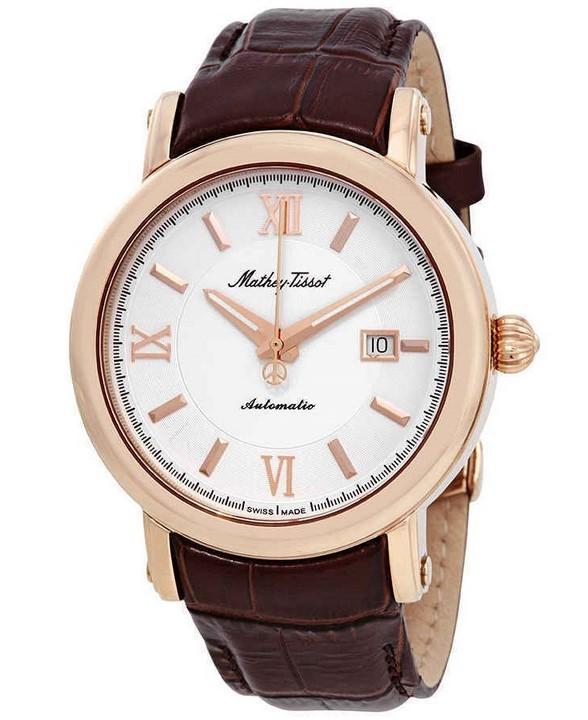 

Чоловічий годинник Mathey-Tissot Renaissance Genuine Leather Strap White Dial Automatic H9030PI білий