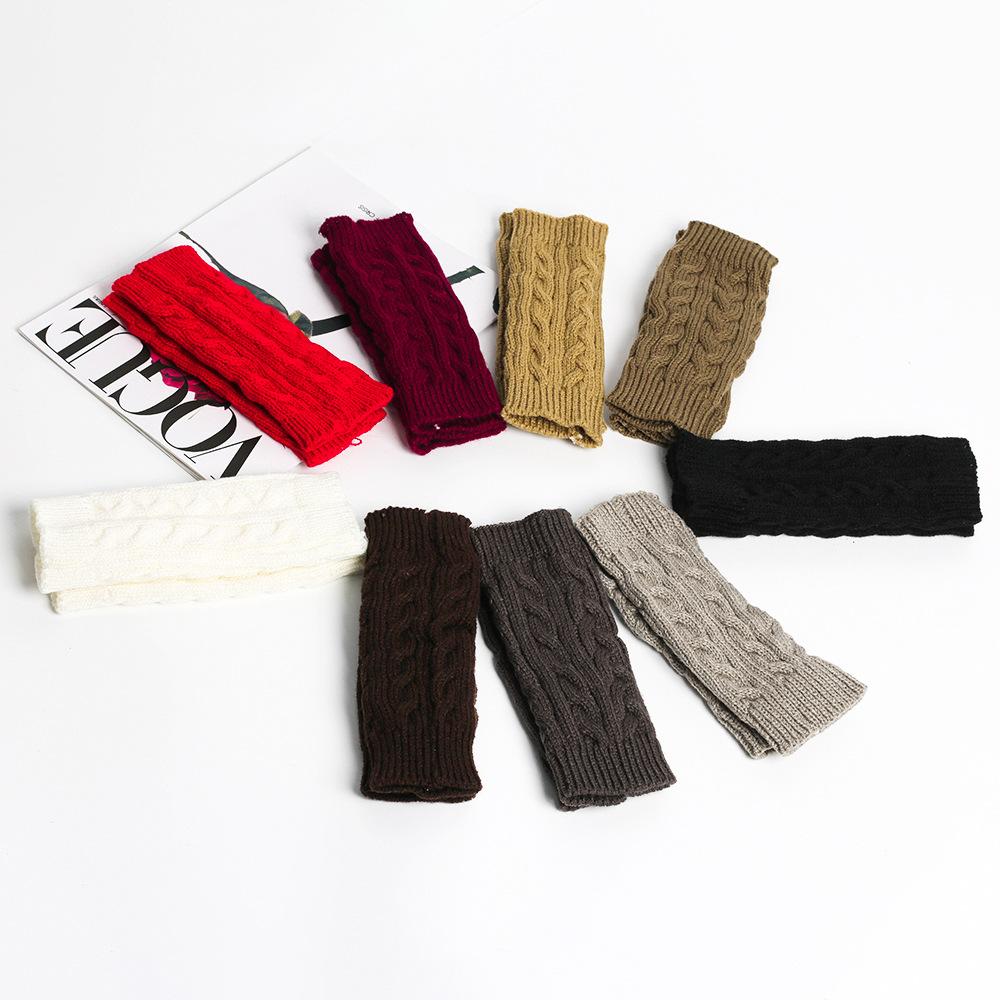 New Winter Warm Gloves Knitted Half Finger Short Gloves Wristband Finger Cuff Fashion White Warm Gloves