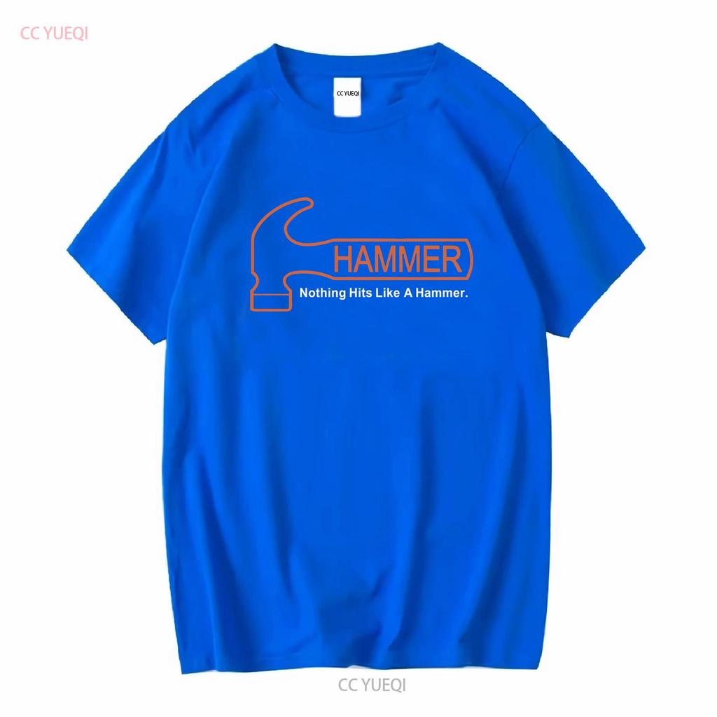 Hammer Bowling Logo Mens Black T Shirt Size S 5XL Long or Short Sleeves Vintage Washed Casual Graphic Streetwear Unisex