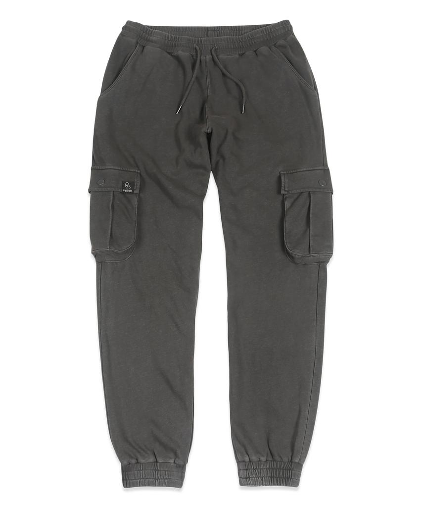 MOZMOZ Pigment Cargo Pocket Training Big Size Jogger Pants Charcoal