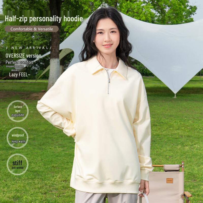 Baleno Women's Casual Half-Zip Collared Sweatshirt