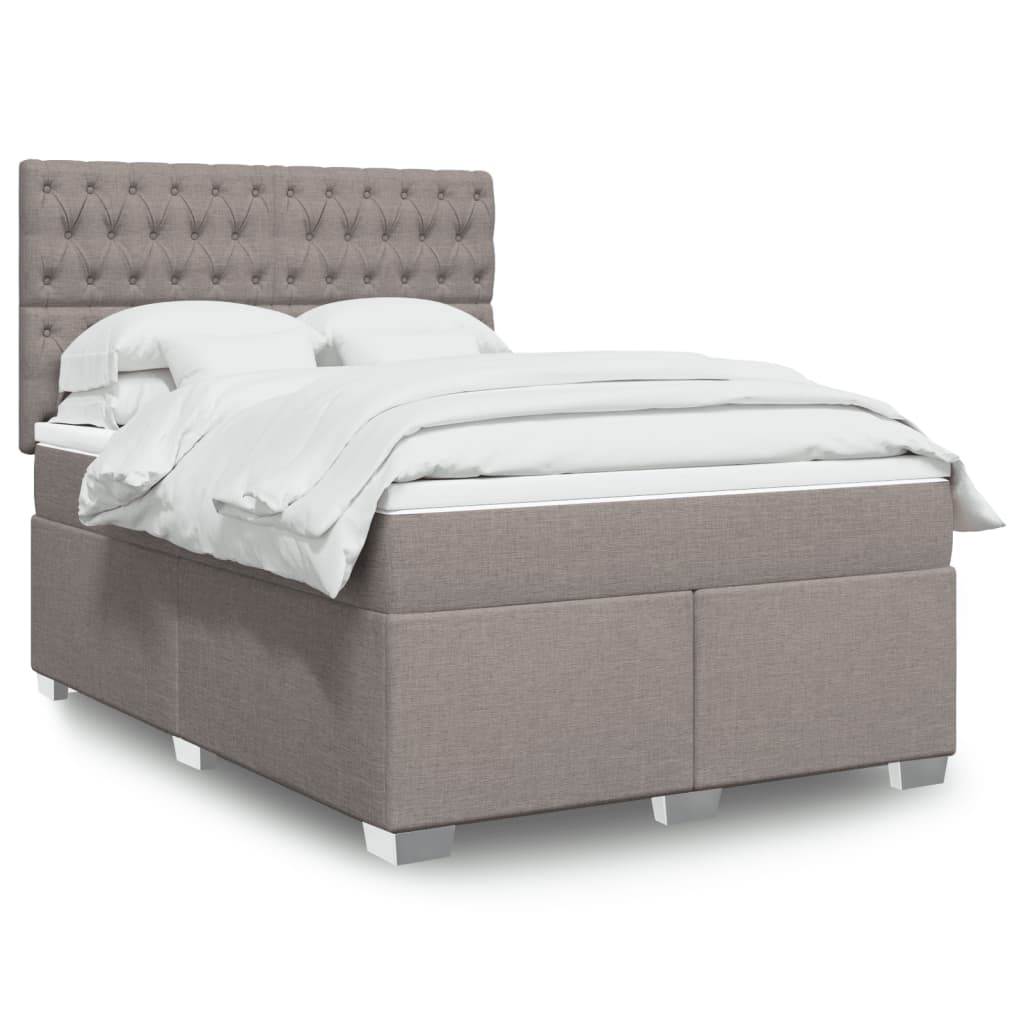 Vidaxl Kontinentalbett Mit Matratze, Taupe, Stoff, 140X200 Cm