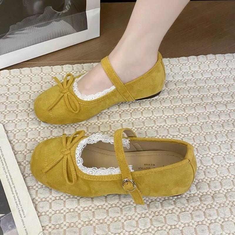 

Fashion Women Flats Loafers Shoes Cozy Shallow Shoes Casual Fashion Shoes Woman Elegant Sandals 2025 Summer Dress Lolita Female Zapatos 40 жёлтый