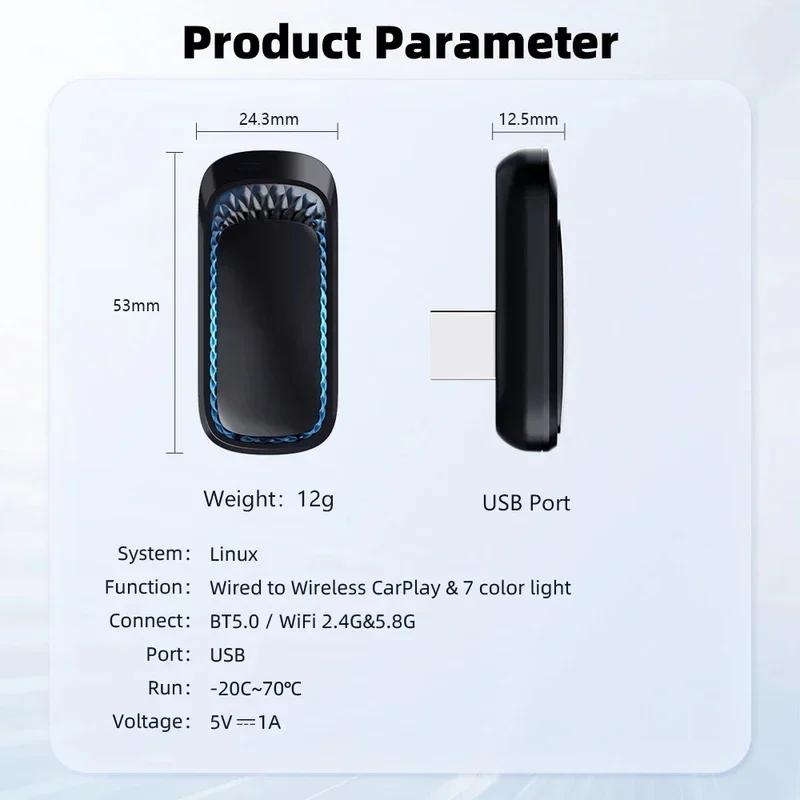 Wired To Wireless Carplay&Android Auto Adapter 2 In 1 Mini AI Box Compatible with 99% of Cars Plug and Play Smart Dongle