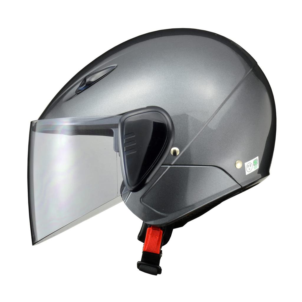 LEAD SERIO Motorcycle Size LL Semi-Jet RE-351 Helmet, Gunmetal, (Under 61-62cm)