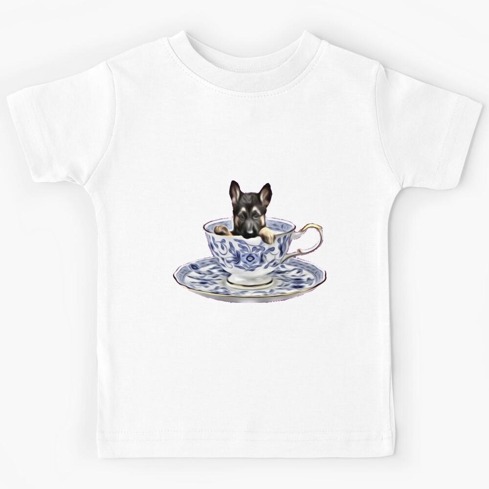 German Shepard In A Cup Kids T-Shirt 150