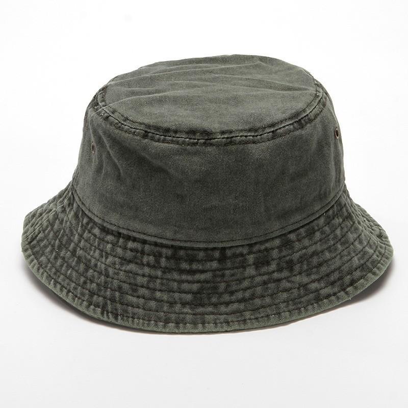 Bucket Hat Solid Color Washed Vintage Anti-UV Sunscreen Decorative Denim Unisex Women Men Cap Headwear