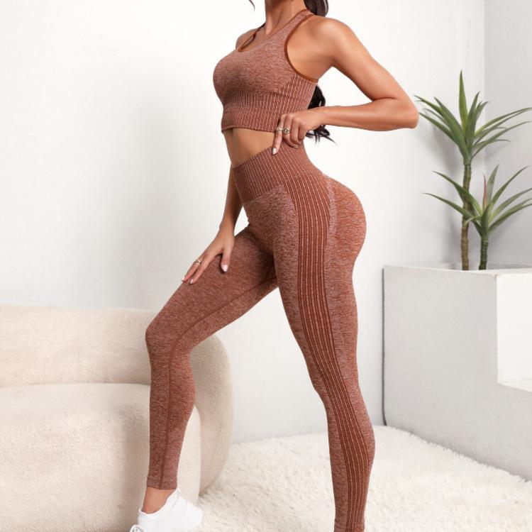JYL Seamless Knit Nylon Quick Dry Tight Running Set S чёрный