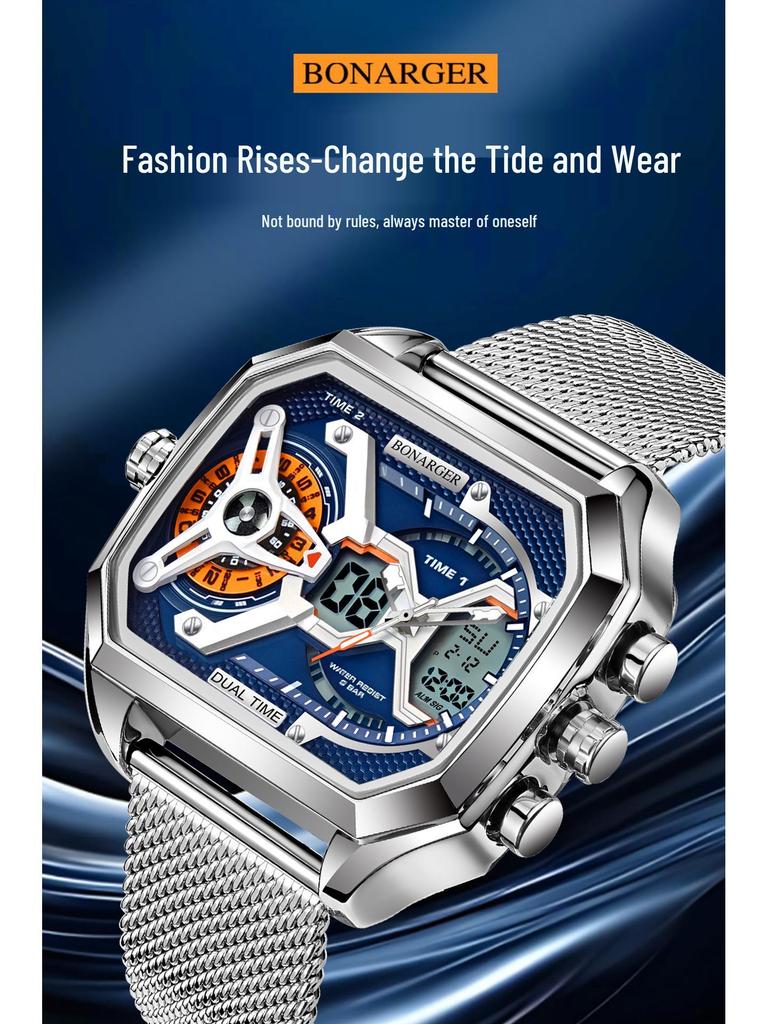 Grenzüberschreitende Herren Multifunktions-Wasserdichte Sportuhr - Europäischer & Amerikanischer Stil