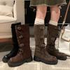 Thick-soled Adjustable Oversized Leg Circumference Long Boots Women's New Autumn and Winter But Knee-long Boots High Knight Boots
