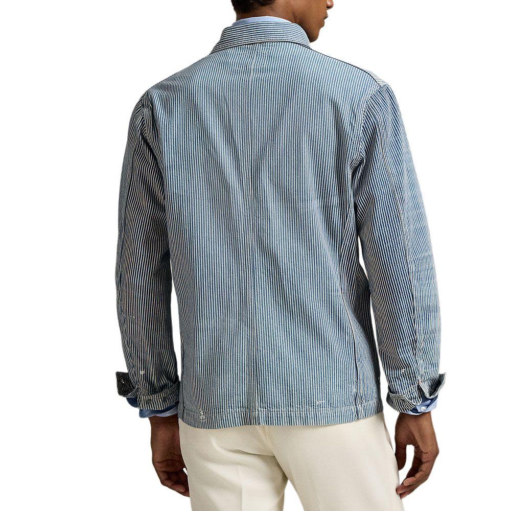Polo Ralph Lauren Solid Walnut Cotton Striped Work Jacket Men Jackets Indigo MNPOOTW16021671-400