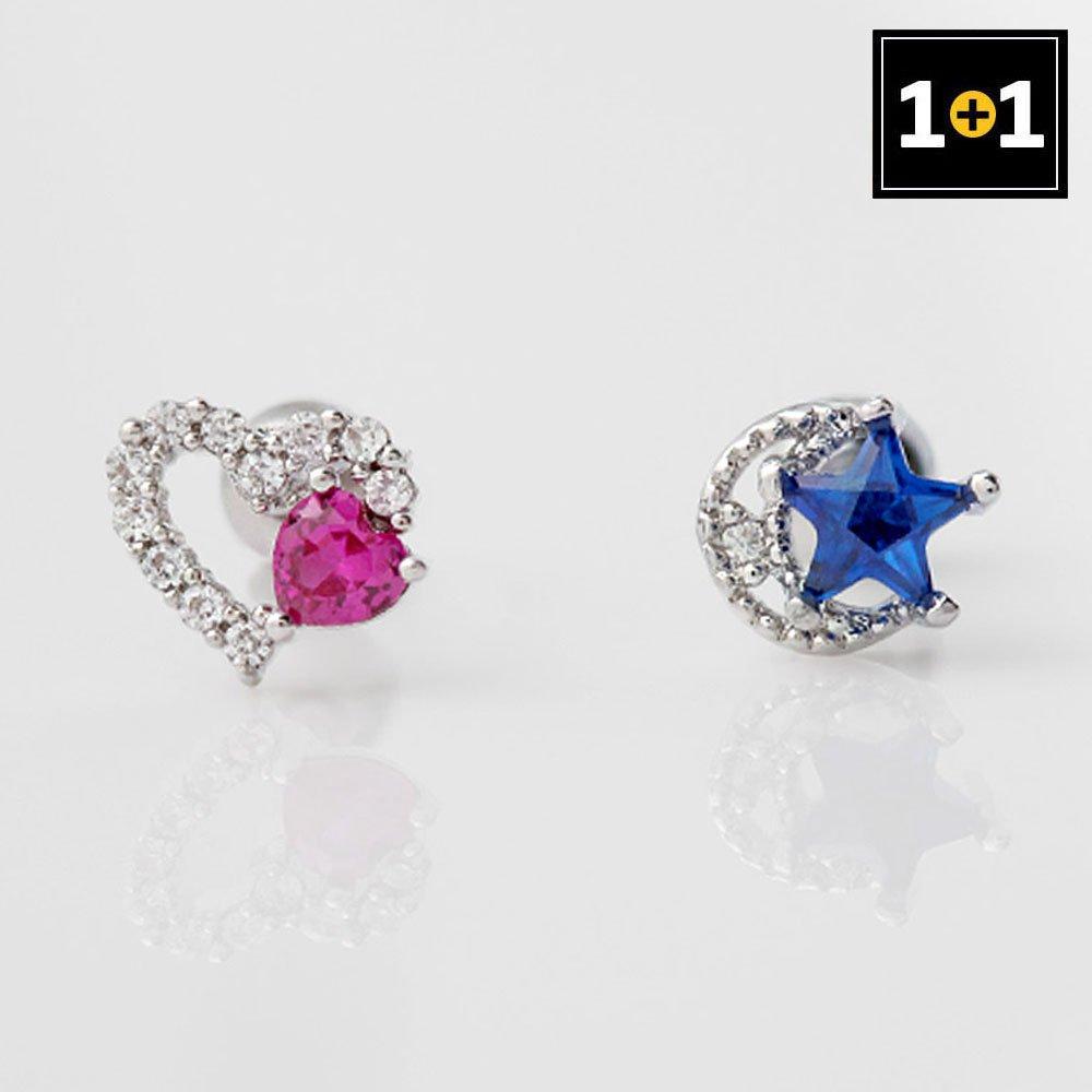 [1+1] Surgical Piercing Love & Star 2 types, choose 1, one side for sale