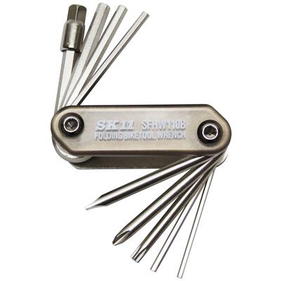 Zestaw kluczy składanych SK11 z kluczami sześciokątnymi składanymi i SFHW110B (SK11) Zestaw, 10-częściowy do przechowywania, Wkrętaki,