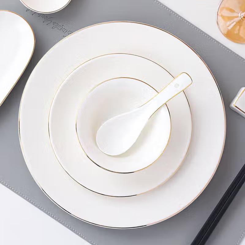 Tasun Keramická mísa v evropském stylu se zlatým okrajem