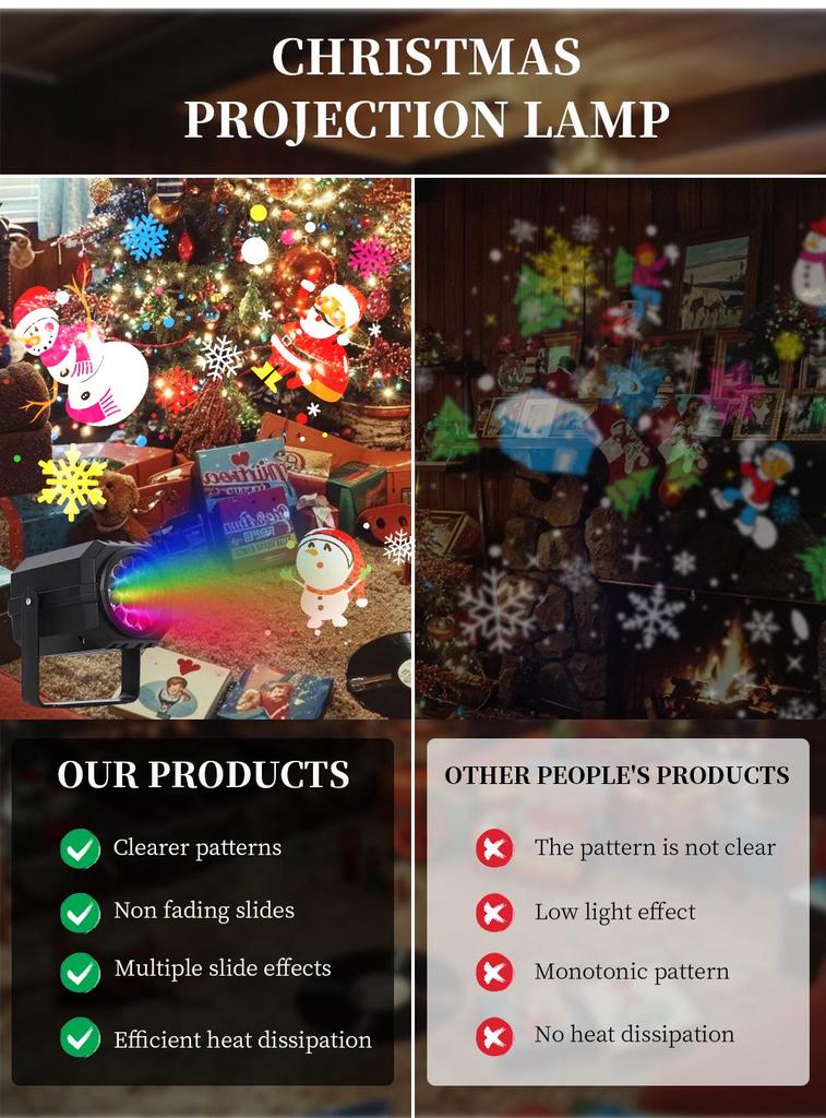 16-Pattern LED Christmas Blizzard & Starry Sky Projector Light for Indoor Atmosphere