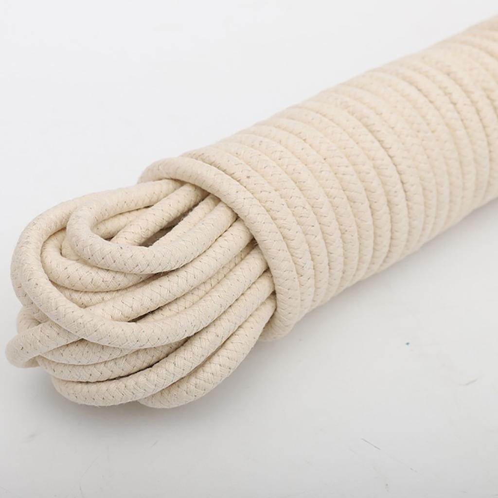 KMT 1 buc frânghie împletită din bumbac natural, polivalentă, frânghie, 4 mm x 10 m(0,16 inchi x 32,8 ft)