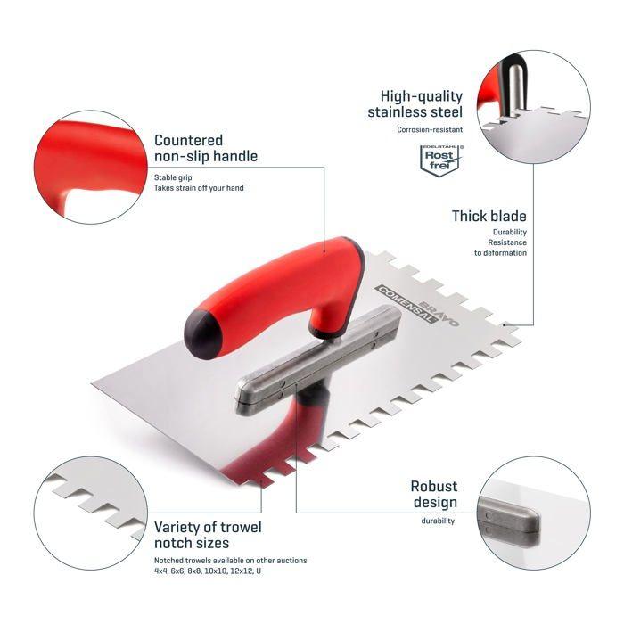 Peigne à colle - COMENSAL - 903-00-00-01199 - Ergonomique - Acier inoxydable - Antidérapant