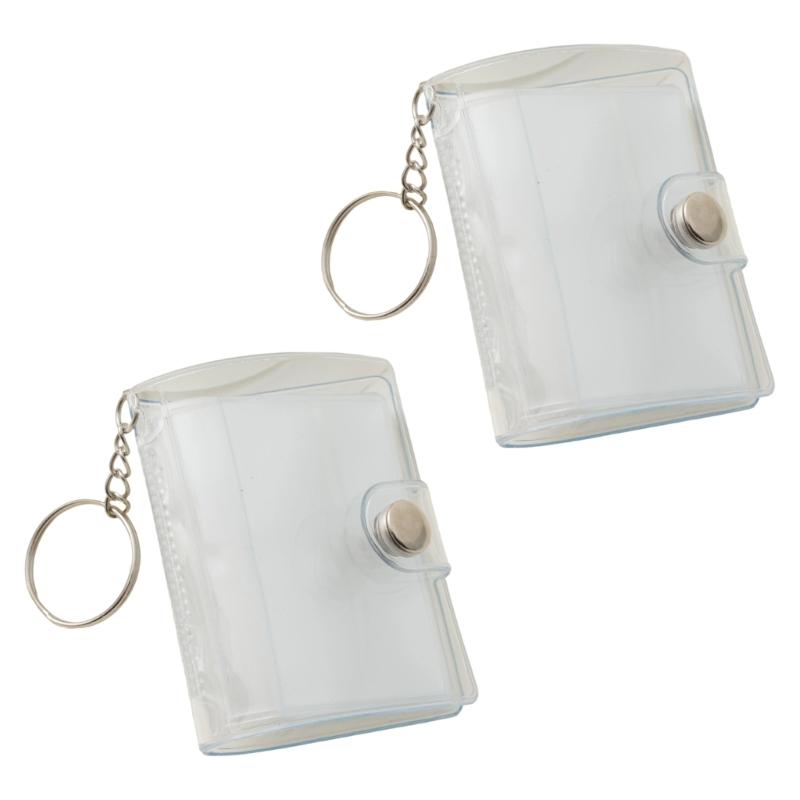 Waterproof PVC 2Inch Photo Album Holder with Keychain 20Photos Pocket Tear Resistant Construction for Protecting Memory