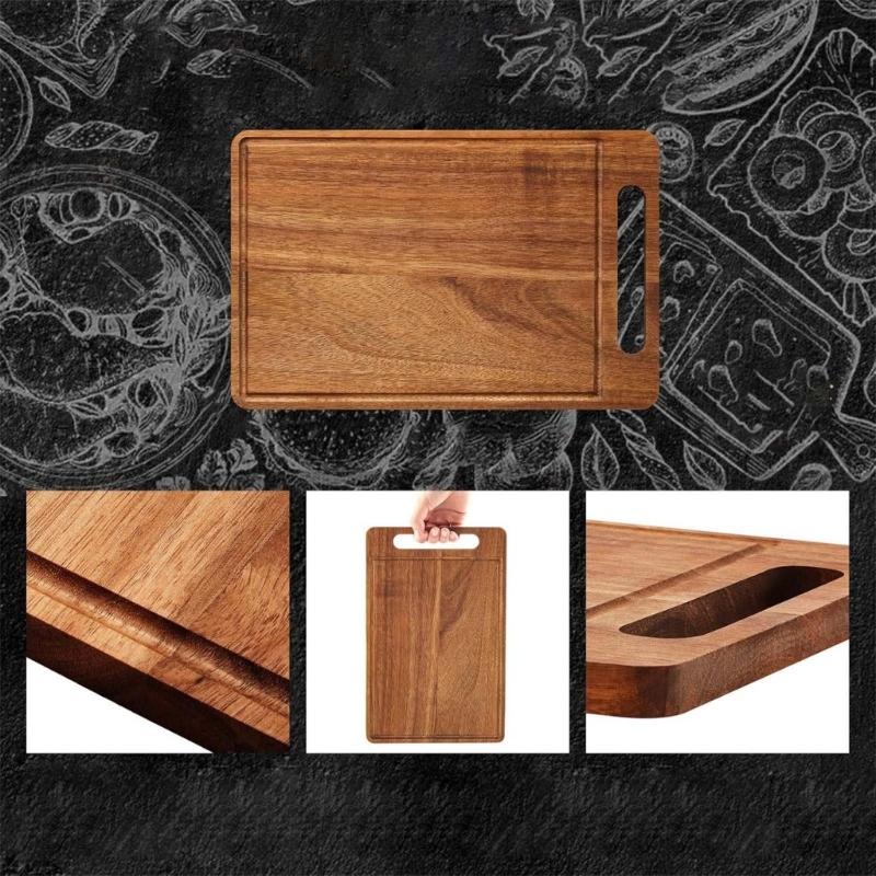 Planche à Découper en Bois d'Acacia Pour une Préparation Alimentaire Sûre Double Face Planche à Découper Naturelle en Bois Essentiel de Cuisine