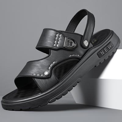 Sandales pour Hommes Semelle Épaisse Confortables Extérieur Chaussures à Enfiler avec Semelle Intérieure en Latex Souple pour la Marche à la Plage