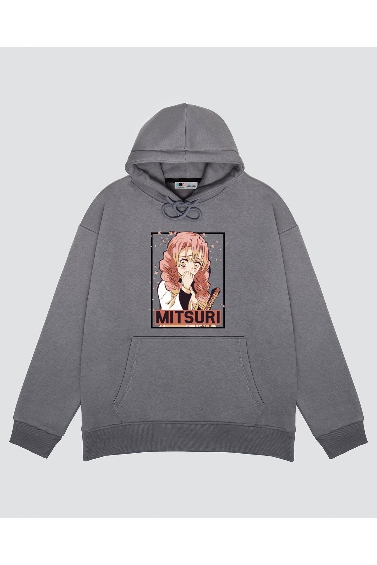 

Unisex Gri Kapşonlu Sweatshirt The Love Pillar Of The Demon Slaying Corps Kimetsu No Yaiba
