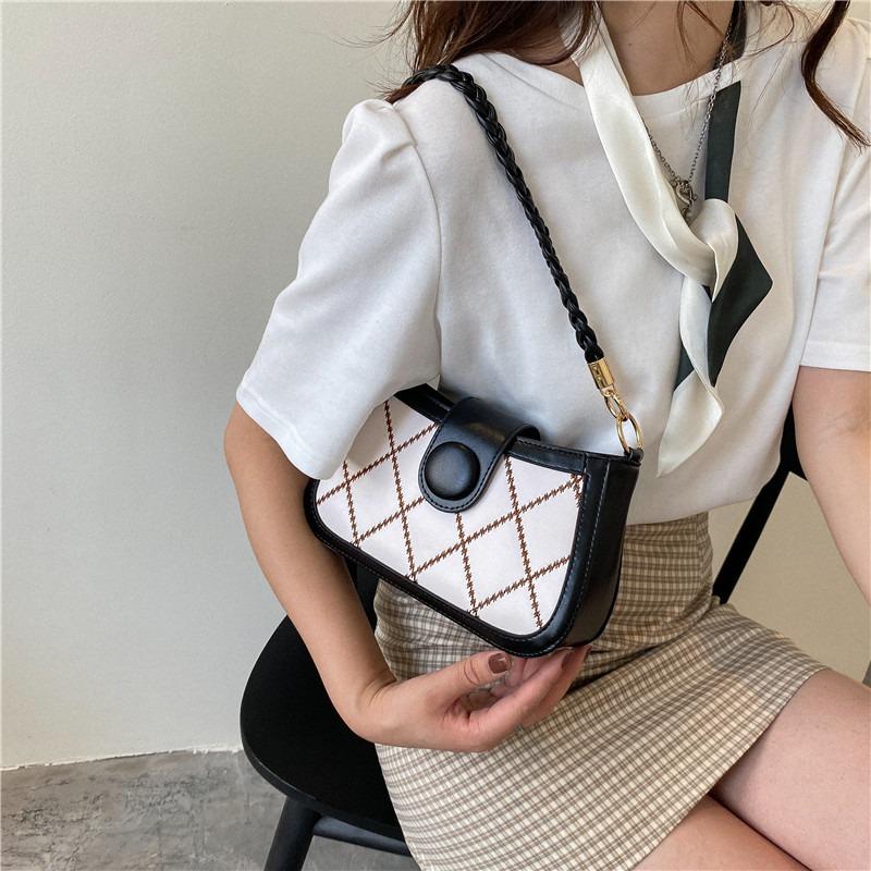 Summer New Trendy Fashion Diamond Women's Bag Chain Small Square Bag Casual Shoulder Messenger Bag Bag