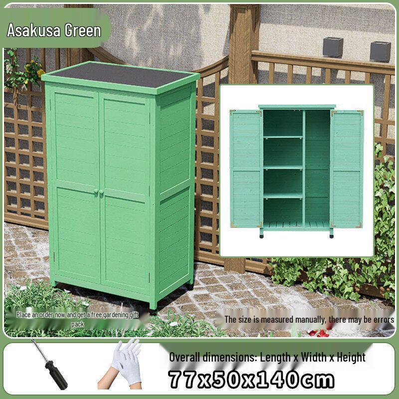 Outdoor Anti-Corrosion Solid Wood Garden Storage Cabinet with Sun Protection