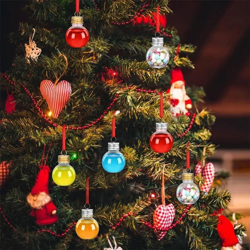 10PC/Bags With Gold Silver Hanging Ring Cover Gifts Plastic Hanging Balls DIY Crafts