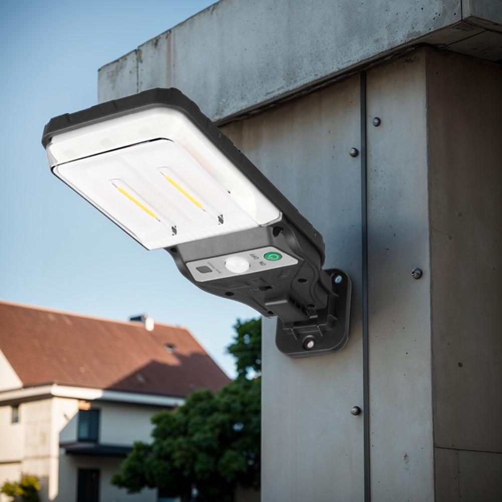Solar Wall Light Solar Powered Flood Light with Remote Control Motion Sensor Security Street Light for Deck Fence Patio
