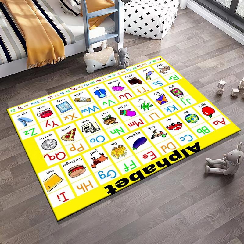 Bright Alphabet Kids Rug Non-slip rug suitable for living room and bedroom sofas