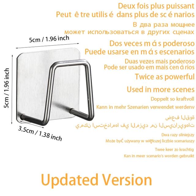 

Новый держатель для губки из нержавеющей стали 304, самоклеящаяся сушилка для посуды, настенные крючки для кухни, органайзер для хранения аксессуаров