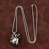 Vintage Stainless Steel Men's Screw Heart Pendant Gothic Punk Necklace