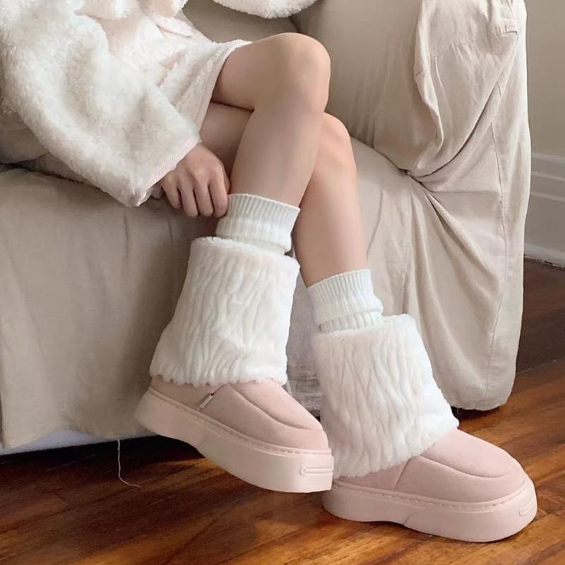 Fashion Furry Platform Snow Boots for Women Round Toe Height Increasing Non Slip Goth Trend 2025 High Quality Work Padded Woman Shoes