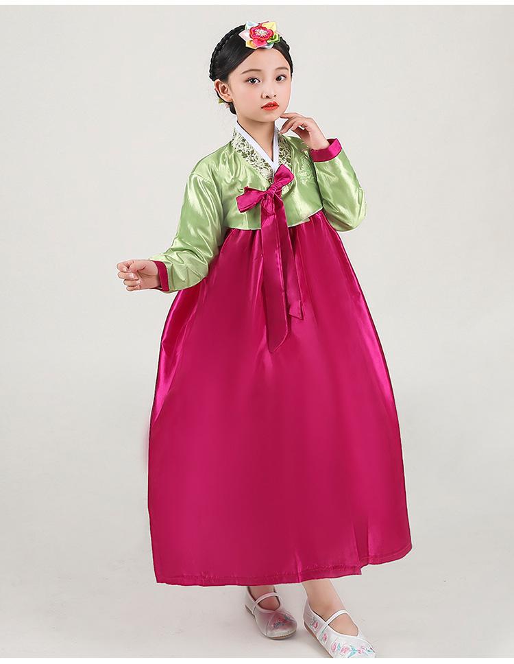 Dívčí červnový 1. Korejský tradiční Hanbok - Joseonský etnický performance taneční kostým