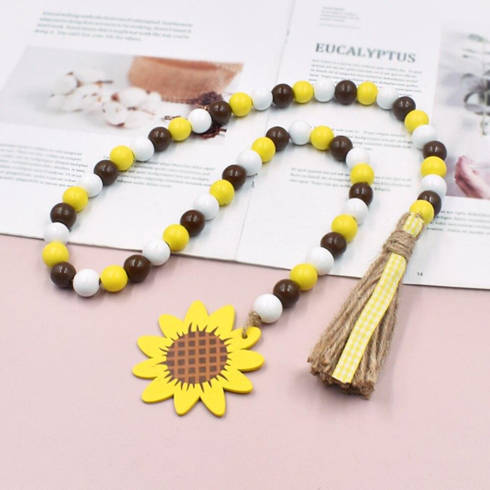 Wood Bead String Wood Bead Garland Farmhouse Beads Natural Prayer Wood String Beads Gifts Holiday Decorations