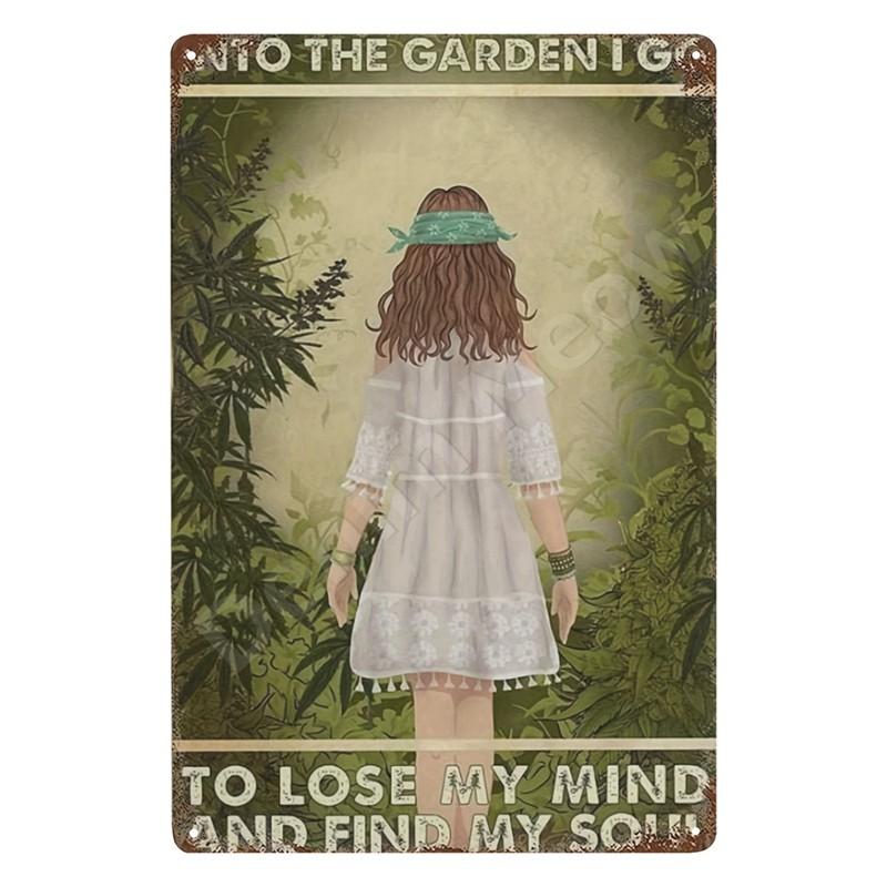 Welcome To Our Garden Metal Tin Signs, Dirty Hoe Wall Art, Sunflower Retro Poster for Home, Yard, Plants Decor, Garden Rule S