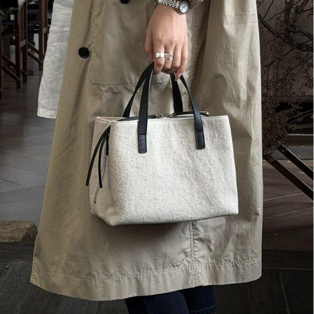 Waterproof Canvas Shoulder Bag Multi-layer Multiple Compartments Handbag Computer Bag  Shopping