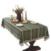 Yarn-Dyed Polyester-Cotton Famous Jacquard Striped Fringed Lace Coffee Table Tablecloth Dining Table Cloth Cover Towel