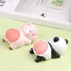 Cartoon Figurine Cute Panda Rabbit Piggy Kitten Landscaping Doll Soft Butt Decompression Toy Resin Animal Figure Doll Model Toy Ornament Kid Toy Gift
