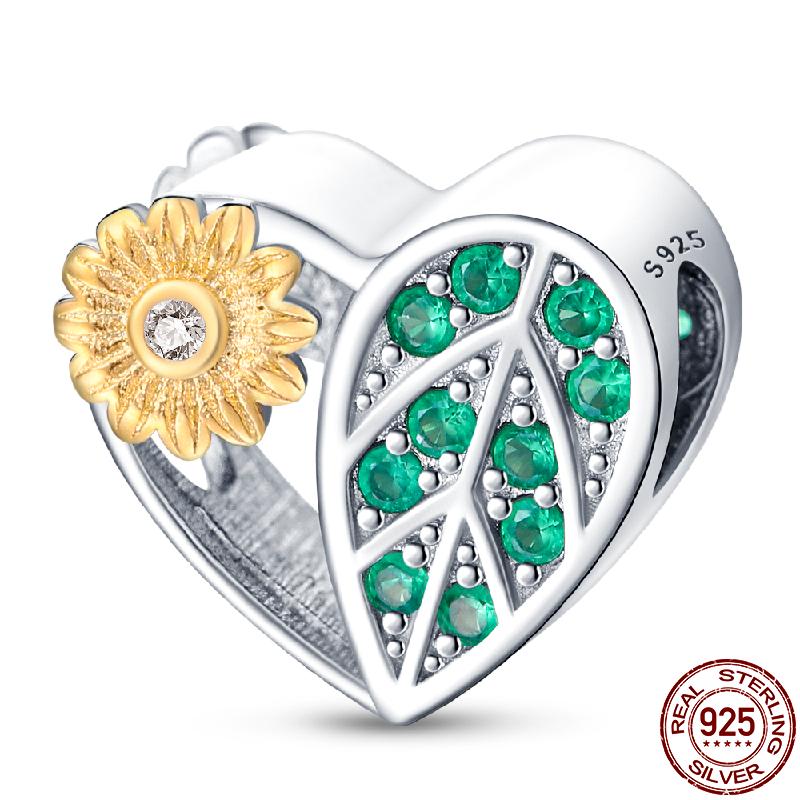 Copper Diy Beads Heart Shaped Tree Of Life Series Charm Fit Pan Original Bracelet For Women Jewelry Birthday Gift