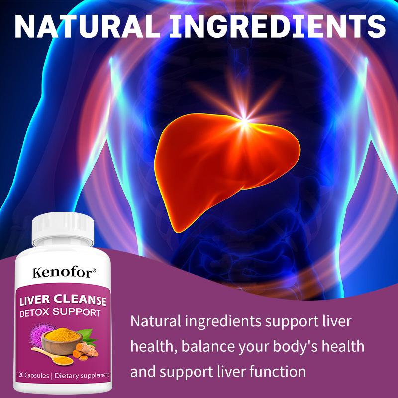 Liver Cleanse Detox Support Capsules, Milk Thistl & Turmeric Complex, 120 Capsules Dietary Supplement