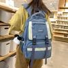 School bag large capacity junior high school girls 2025 new fashion simple Mori contrasting color high school girls backpack