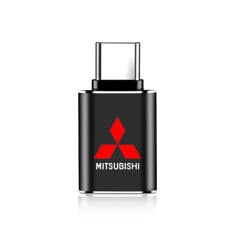 

Car Usb Type C Cable Converter Charging Adapter For Mitsubishi Lancer Ralliart 10 3 9 EX Outlander 3 ASX L200 Accessories чорний