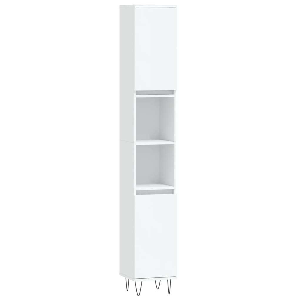 Bathroom Cabinet White 30 x 30 x 190 cm Engineered Wood